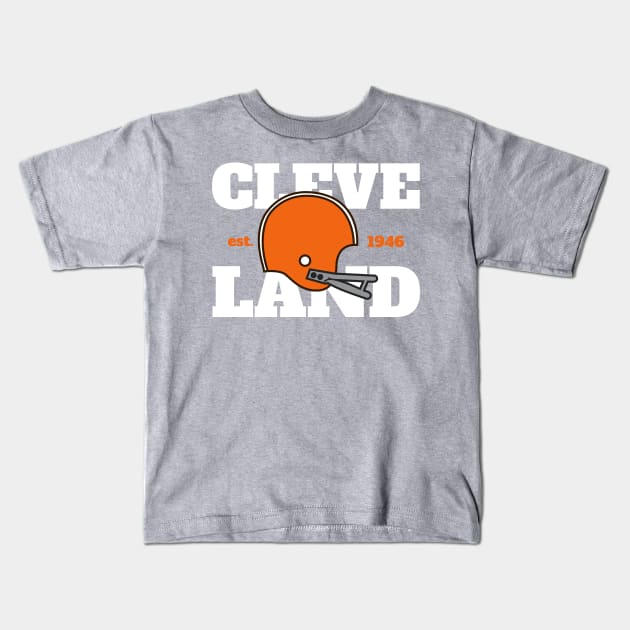 Cleveland Football Est. 1946 Kids T-Shirt by mbloomstine